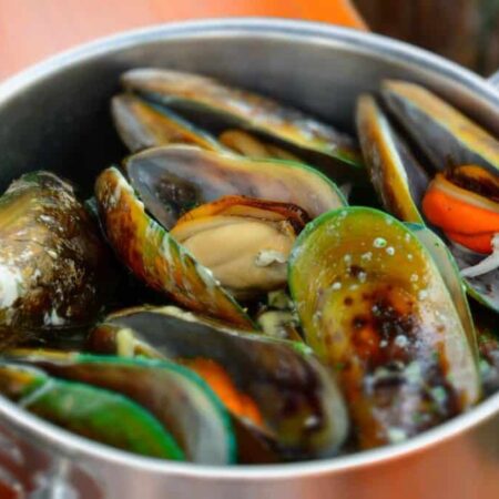 Moules de Nouvelle-Zélande à la sauce au vin blanc